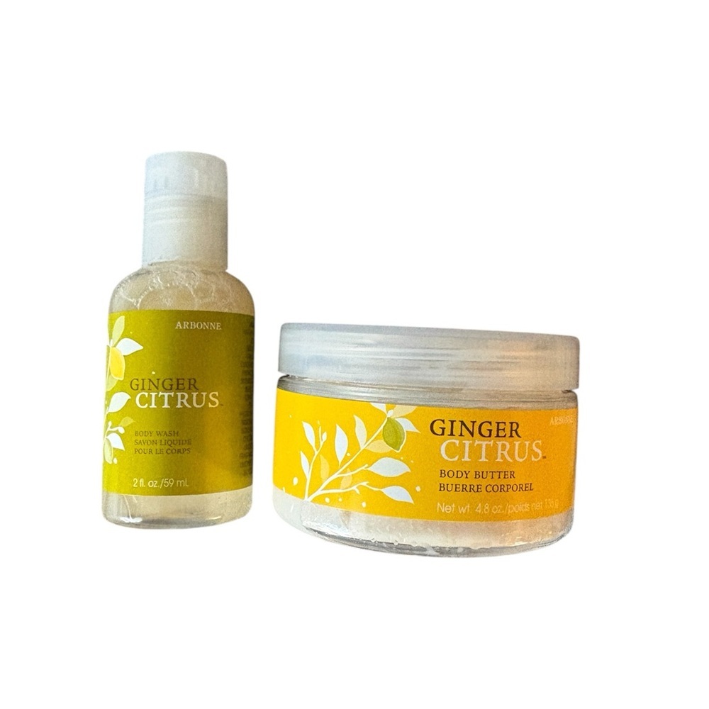 Arbonne Ginger Citrus Body Wash and Body Butter Set New